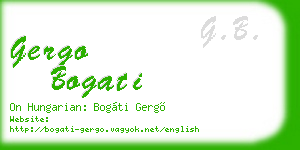 gergo bogati business card