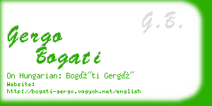 gergo bogati business card